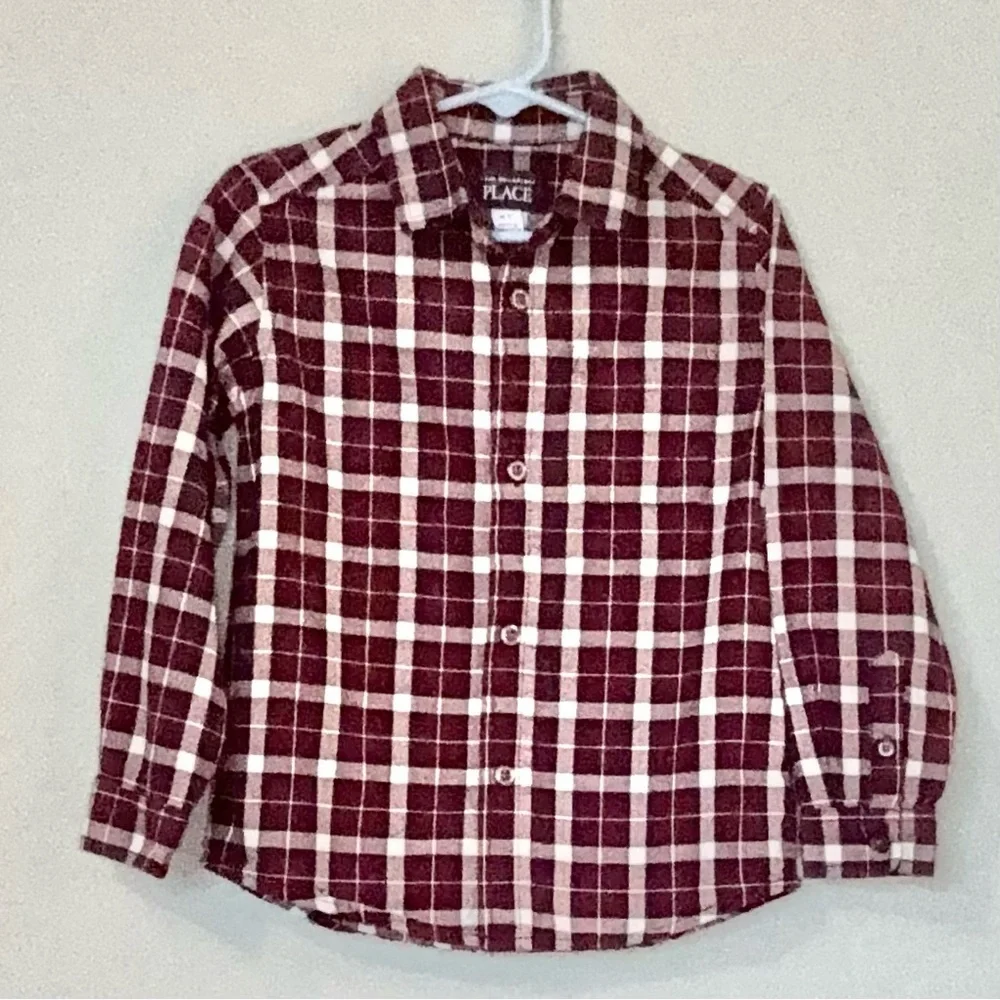 The Children's Place Red, Black and White Button‎ Down Shirt